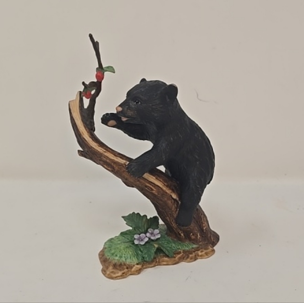 Vtg lenox playful‎ pursuit black bear sculpture animal 1994 porcelain figurine